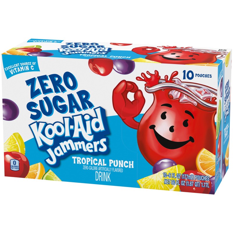 Kool-Aid Jammers Tropical Punch Zero Sugar Artificially Flavored Soft Drink,
