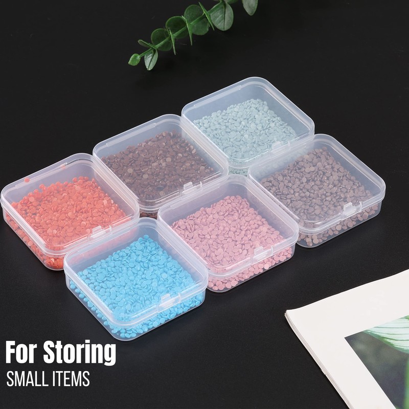 Mr. Pen- Small Plastic Containers, Clear, 12 pcs, Small Bead