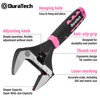 DURATECH 10-Inch Adjustable Wrench, Wide Jaw Opening Plumbing Wrench, CR-V