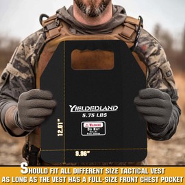 YIELDEDLAND 15lb/21lb Weighted Vest for Men and Women with Weight Vest Plates, Weight Vest for Strength and Endurance Training, Workouts, Running, Walking (Black, 5.75LB Plate)