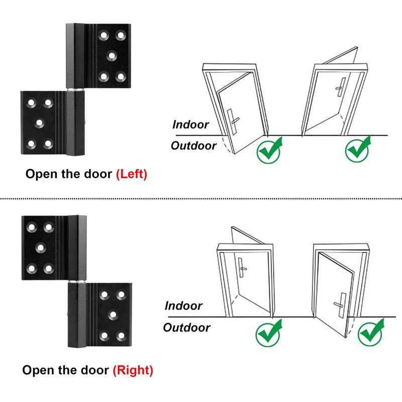 eoere 8 Pack Black Lift Off Hinge, Flag Detachable Door