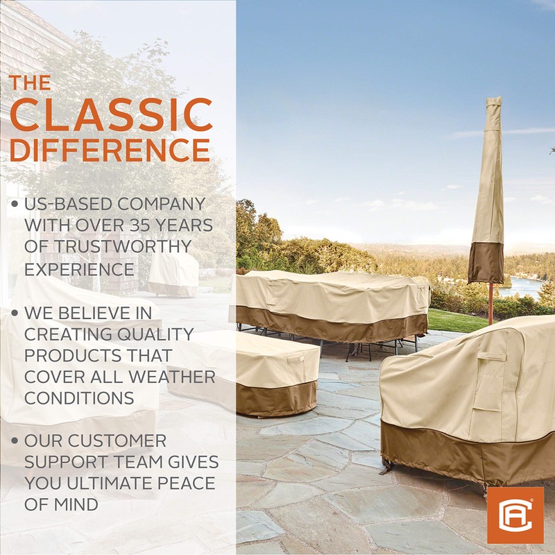 Classic Accessories Veranda Water-Resistant 25.5 Inch Stackable Patio Chair Cover