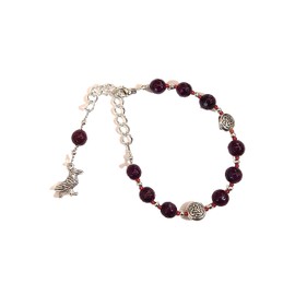 Morrigan Prayer Bead Bracelet in Garnet: Irish Celtic Goddess of War, Death and Sovereignty