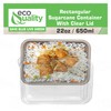 EcoQuality 22oz Disposable Bowls with Clear Lids - Rectangular Compostable