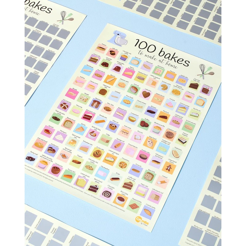 Crumbs by Collette 100 Bakes Scratch Off Poster - a