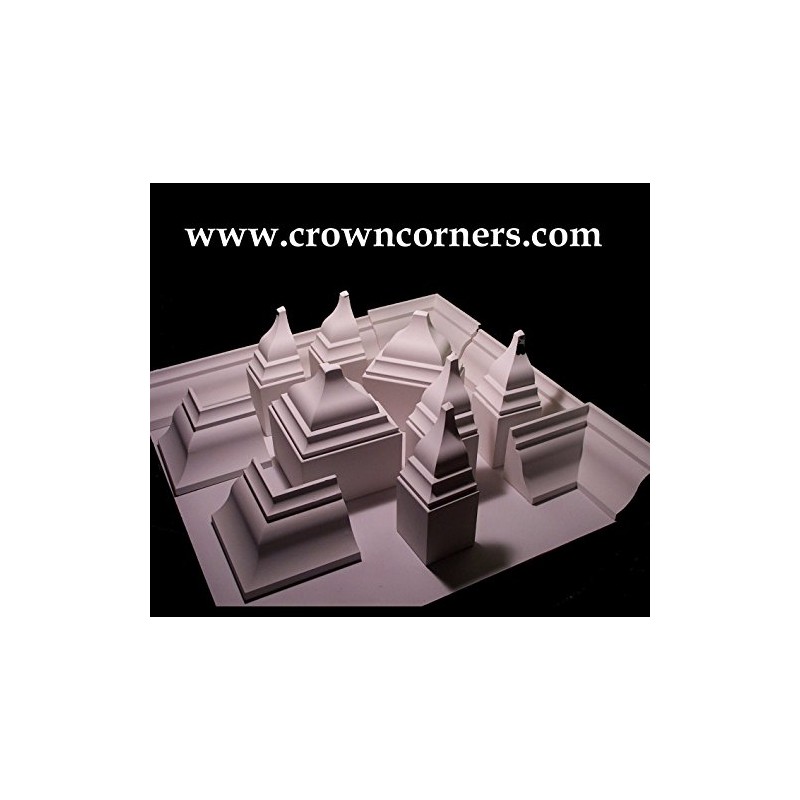 Crown Molding Corner Deco Low Profile Outside Fits 4-4 1/4
