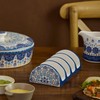 Bico Blue Talavera Ceramic Taco Holder, Taco Stand Rack Tray,