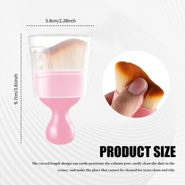 Lyxheth Car Interior Detailing Brush, Car Interior Cleaning Brushes, Soft Bristle Cleaning Brush, Auto Dust Brushes Car Accessories for Automotive Dashboard, Air Conditioner Vents (Pink Handle)