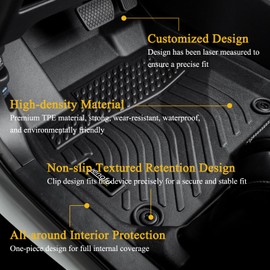 Jenofa-Floor Mats for Ford Explorer 7 Seats 2015-2019 Floor Liner All Weather Car Mats Custom Fit Ford Explorer Durable Floor Liners Car Mat for Ford Explorer Accessories Black