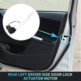 X AUTOHAUX Replacement Rear Left Driver Side Power Door Lock Actuator Motor with Cable for Kia Spectra SX Spectra5 SX 2007-2009 Door Latch Actuator Assembly Replace No.814102F010 Black