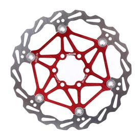 Disc Brake Rotor, Lightweight Floating Brake Disc Brake Pads with T25 Screws for Mountain Road Bike 160/180/203mm(Red-180mm)