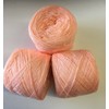 Hilos Mexico Crystal Lace yarn Color 125 Peach Acrylic/Rayon. 900 yards 3.5 oz. each. 3 balls