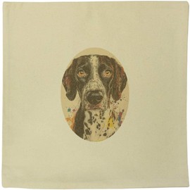 Azeeda 40cm x 40cm 'German Shorthaired Pointer Portrait' Canvas Cushion Cover (CV00041879)
