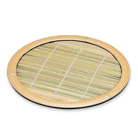 J-kitchens Soba Soba, Round Bamboo Plate, Sesame Bamboo, Break-resistant, Resin, Diameter 9.4 x 1.0 inches (24 x 2.6 cm), Made in Japan