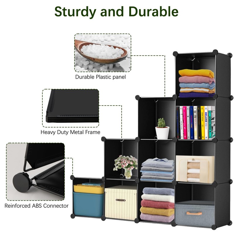 Whitmor 16 Cube Closet Organizers and Storage, Stackable Plastic Closet