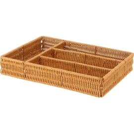 Fuji Boeki 27877 Cutlery Storage, Small Storage, Width 13.8 x Depth 10.2 x Height 2.4 inches (35 x 26 x 6 cm), Natural, Washable, Kitchen, Dining, Handmade, Hand-woven