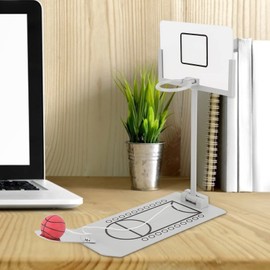 Cocoarm Mini Basketball Hoop Toy Metal Metal Frühlingsgeladener Rückpralldesktop-Basketballspiel Kompakt Faltbar für Büroreisen Stressabbau