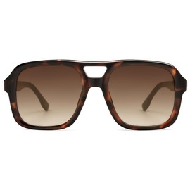 SOJOS Retro Aviator Sunglasses For Women Men Square Womens Square Sun Glasses SJ2355,Tortoise Brown Grading