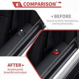 Amayum Fit for Jeep Grand Cherokee 2011-2020 Inner Door Lock Pin Ring Cover Door Bolt Door Lock Pin Cover Interior Accessories,Red