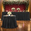 Albassa Black Table Skirt for Rectangle Table 6ft Polyester Table