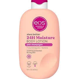 eos Crema Corporal Shea Better Pink Champagne, Cuidado de la Piel Hidratante 24 Horas, Ligera y Sin Grasa, Manteca de Karité Natural, Vegana, 16 onzas