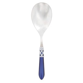 Vietri Aladdin Brilliant Blue Serving Spoon, 10.25" 18/10 Stainless Steel Buffet & Kitchen Utensil