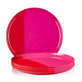 Melamine Dinner Plates | Durable Unbreakable Melamine Plate | Shatter-Proof and Chip-Resistant | Dishwasher Safe, BPA Free | Lightweight Dinnerware Set of 4 | Perfect for Parties, Picnics, BBQ | 11 In