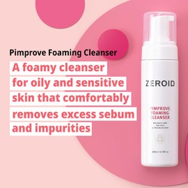 ZEROID Pimprove Foaming Cleanser, Korean Dermocosmetics, Balanced Care for Oily and Blemished Skin (200 ml)