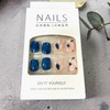 Press on Nails Medium, Artificial Acrylic Fake Nails with Blue