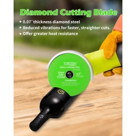 ZORUNNA Glass Cutting Disc for 4-1/2" Angle Grinder, 5 Pack Glass Ceramic Diamond Cutting Blade Disc 7/8" (Model 115/125) for Grinding Jade, Crystal, Wine Bottles, Tile.