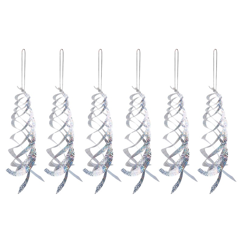6PCS Bird Repellent Reflector Silver Spiral Bird Repellent Sheet Scare