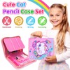 PinkSheep Marker Set with Glitter Cat Pencil Case & Stationery,