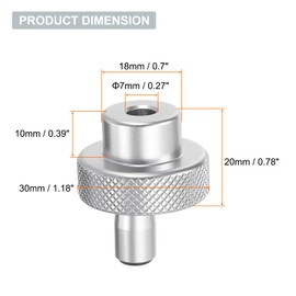 HARFINGTON Aluminum Alloy Handwheel 30mm OD 7mm Bore Lathe Hand Wheel with Rotate Handle Aluminum Milling Machine Handle with Wrench and 2pcs Screws for Milling Machine Lathe, Silver Tone