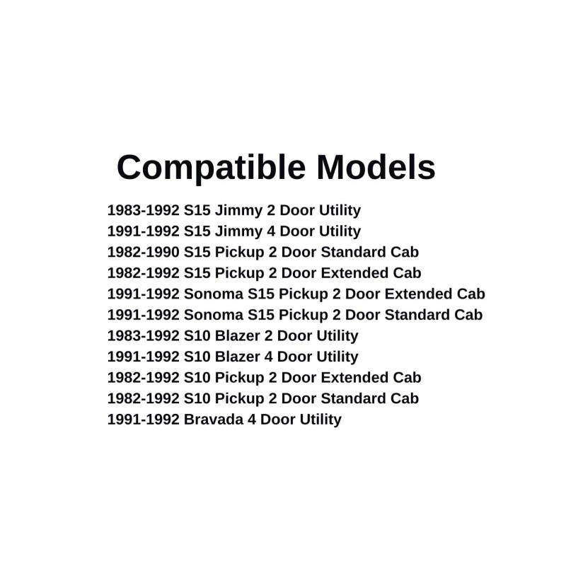 NAGD Fit 82-92 Chevy S10 GMC S15 Bravada Driver Side