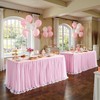 Party Village 204inch Extra-Long Pink Table Skirt with Table Clips