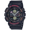 CASIO Men's G-Shock Duo Analog-Digital Watch, Red Lettering Bezel Black