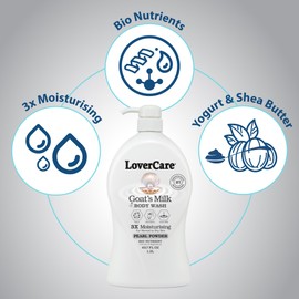 Lover's Care Goat's Milk Moisturizing Body Wash Shower Cream Pearl 40.7 Fl.Oz- Pack of 2…