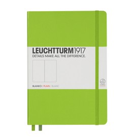 LEUCHTTURM1917 - Notebook Hardcover Medium A5-251 Numbered Pages for Writing and Journaling (Lime, Plain)