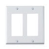Faith White 2-Gang Two-Device Wall Plate (6-pack) | Double Light