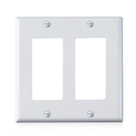Faith White 2-Gang Two-Device Wall Plate (6-pack) | Double Light Switch Cover Plate or Outlet Cover Wall Plate | 2-Gang Wall Plate for Rocker Switches or GFCI Outlets | Unbreakable Thermoplastic