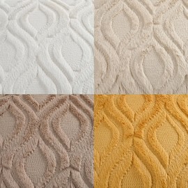 Volcanics Set of 4 Neutral-Maillard-Decorative-Throw-Pillow-Covers 18x18 Inch (45x45cm), Soft Plush Faux Wool Couch Pillow Covers for Home, Modern Farmhouse, Boho, Rustic Style