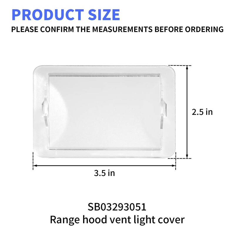 SB03293051 Vent Light Lens Light Compatible with Broan PM390 PME300