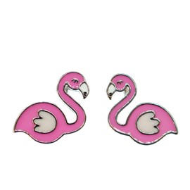 Miniblings Flamingo Stud Earrings Tropical Rose Gold Party Pink Bird – Handmade Fashion Jewellery I Earrings Stud Earrings, Metal