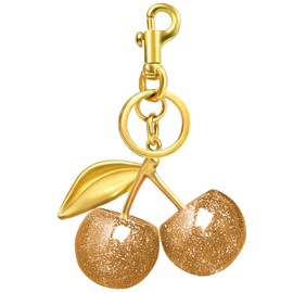 Cherry Bag Charm Purse Charms Keychain, Elegant Purse Bag Charm Cherry Keychain Cute Bag Charms for Handbags Gift and More,Classy Gift For Mother's Day