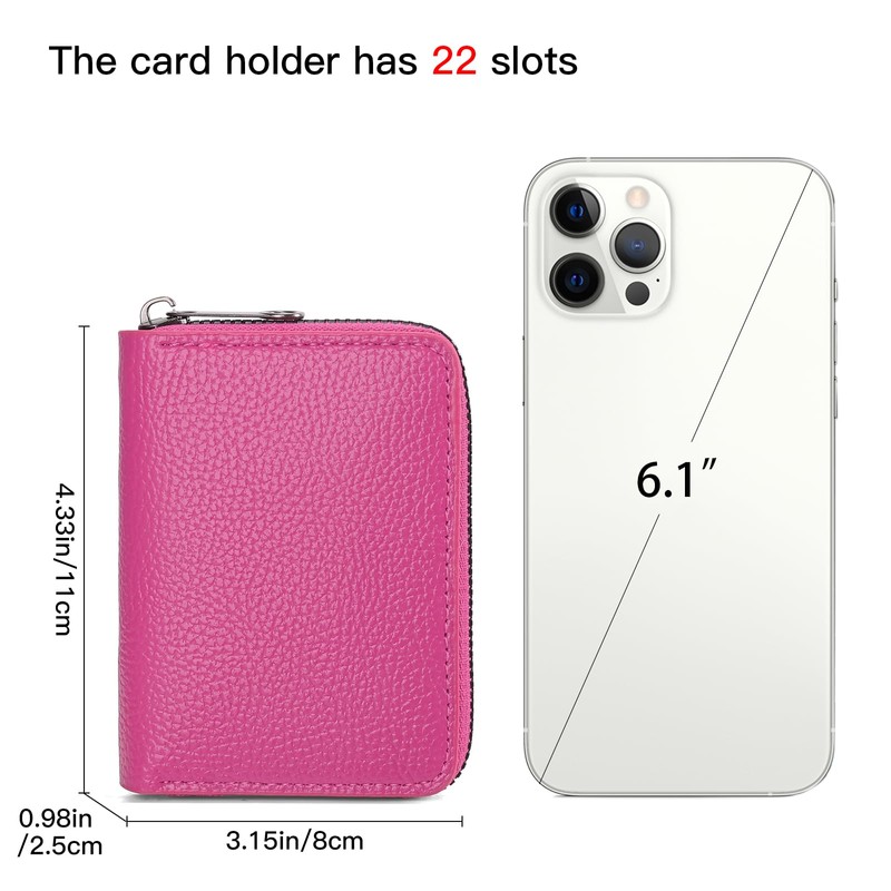 SENDEFN Women's Credit Card Holder Small Leather Card Case Compact