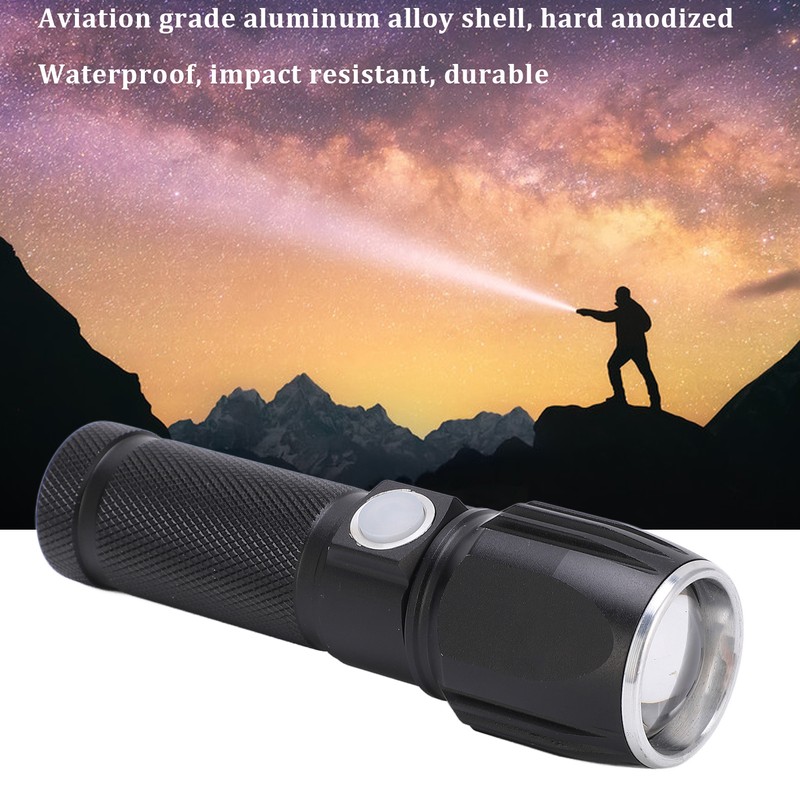 Flash Light P01 Portable Waterproof Black Handheld Flashlights with Data