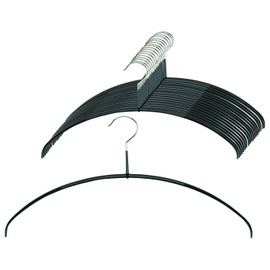 MAWA Style 40/PT by Reston Lloyd Euro Ultra Thin, Non-Slip Space Saving Clothing Hanger for Shirts & Dresses, Pack of 20, Black, 20 Count
