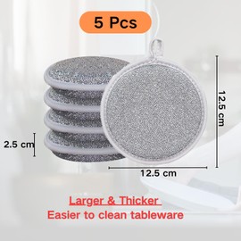 Issimober Pack of 5 Cleaning Cloths, 2024 Multipurpose Multipurpose Dish Cloths Made of Wire for Wet and Dry, Reusable Scourer, Cleaning Cloth for Kitchen, Household, Pan