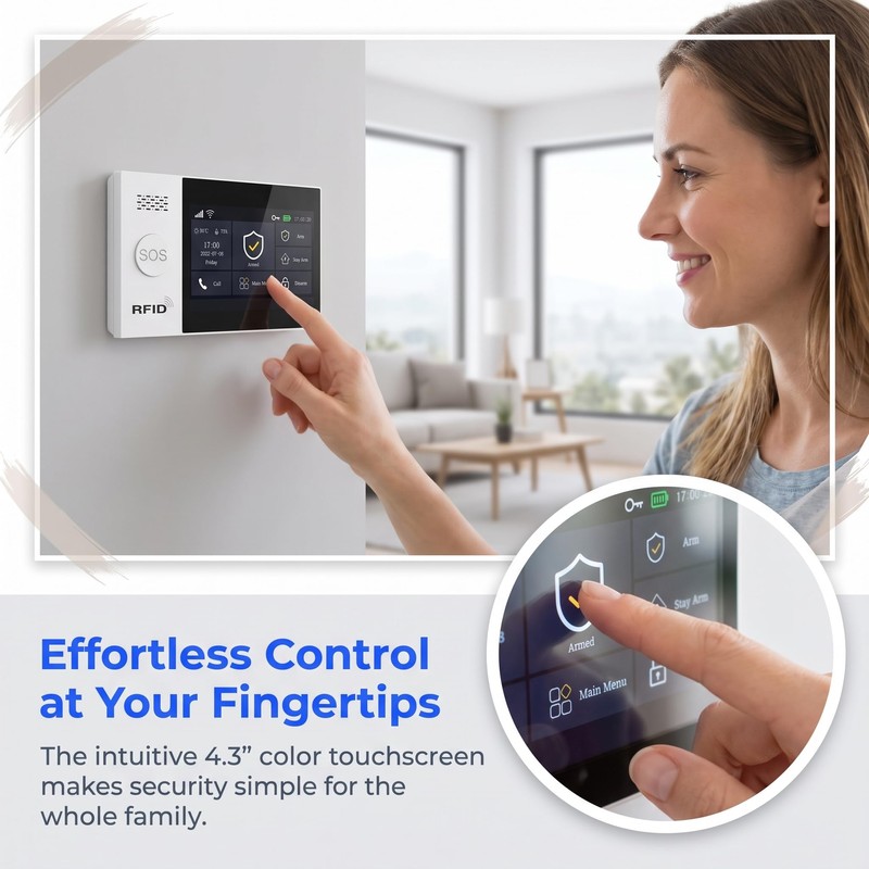 WiFi Wireless Alarm System for Home Security - 24/7 Protection