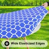 Smiry Round Picnic Tablecloth, Waterproof Elastic Fitted Table Covers for